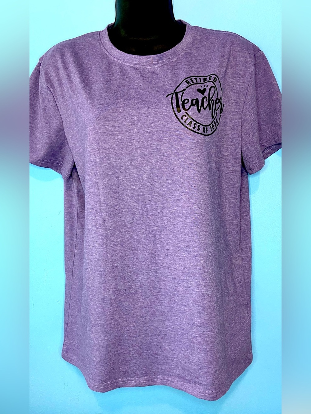 Retired Teacher Lavender Crewneck Tee
